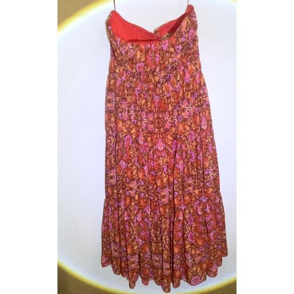 NWOT AMUR Mariana Rosewood Paisley Strapless Midi Dress Size 6 - Picture 3 of 9